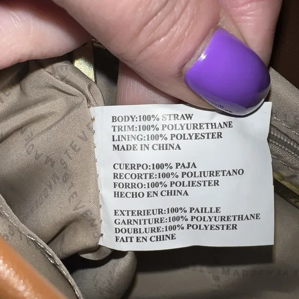 Steve Madden BWEBBER Straw Tote Crossbody Bag Beige/Brown w/Credit Card Holder‎ - Image 8