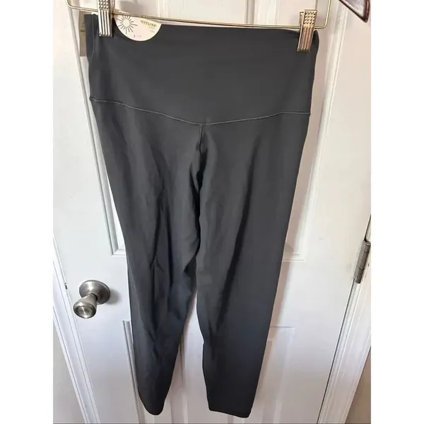 Aerie high rise crisscross band gray large workout pants tights 7/8 leggings NEW - Image 4