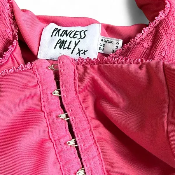 Princess Polly fuchsia lace crop tank top size 2 - Image 8