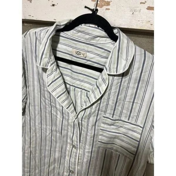 Ugg‎ Striped Short Sleeve Button Down Shirt SZ XL - Image 3