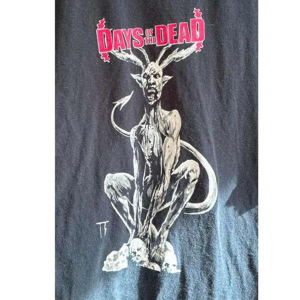 Fruit of the Loom Vintage Days Of The Dead Short Sleeve Graphic Tee - Image 2