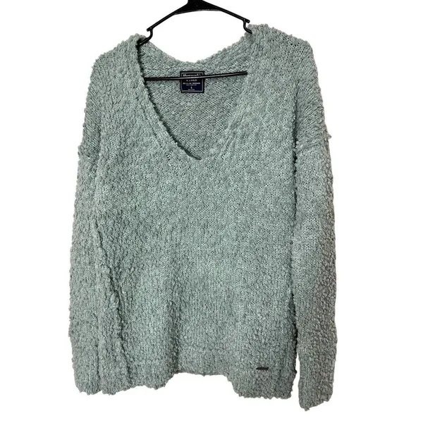 Abercrombie & Fitch Fall Chunky Fuzzy Cozy Knit‎ V Neck Sweater Size S - Image 2