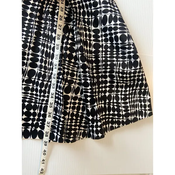 Calvin Klein Black‎ White Pleated Sheath Dress Career Sleeveless Size 8 P Belted - Image 10