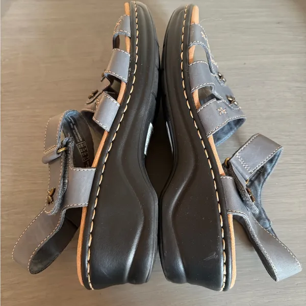 Clarks Leather Adjustable‎ Strap Soft Cushion Sandals Size Women 9.5W Artisan - Image 5