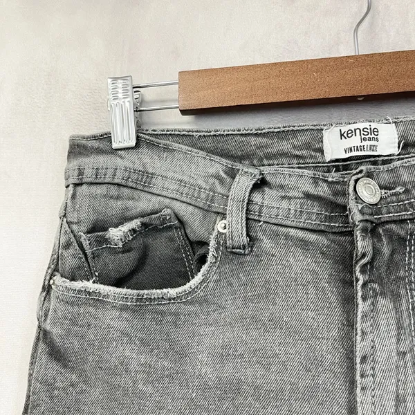 Kensie Jeans The Kaya High Rise Wide Leg Womens 8‎ Raw Hem Grunge Street Urban - Image 5