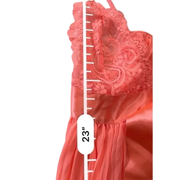 Vintage Victoria's Secret Pink Pleated Babydoll Lace Satin Bow Lingerie M Y2K - Image 13