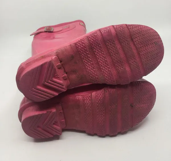 Unisex Hunter Boots Pink Size US 3M/4F - Image 6