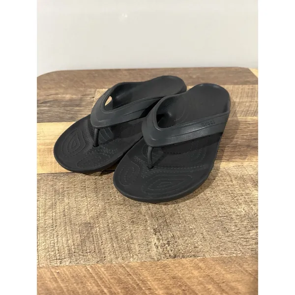 Crocs Kadee II Iconic Flip Flops Sandals Womens 10‎ Mens 8 Black Comfort Slides - Image 2