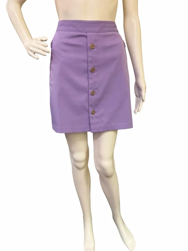 Lavender Button Pocket Mini Skirt Purple Size XS - Image 3