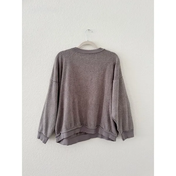 Free People Movement Cozy Fleece Oversized Pullover Sweatshirt Gray XS/S - Image 2