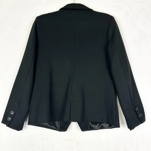 Quince Ultra Stretch Ponte Double Breasted Blazer Size Medium Black Minimalist - Image 4