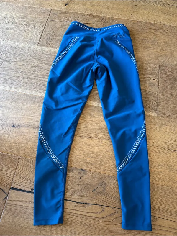 soulcycle Contour‎ Stitch Legging in Deep Teal Blue small - Image 4