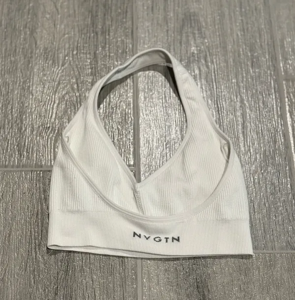 NVGTN White Finesse Seamless Halter Bra - Image 4