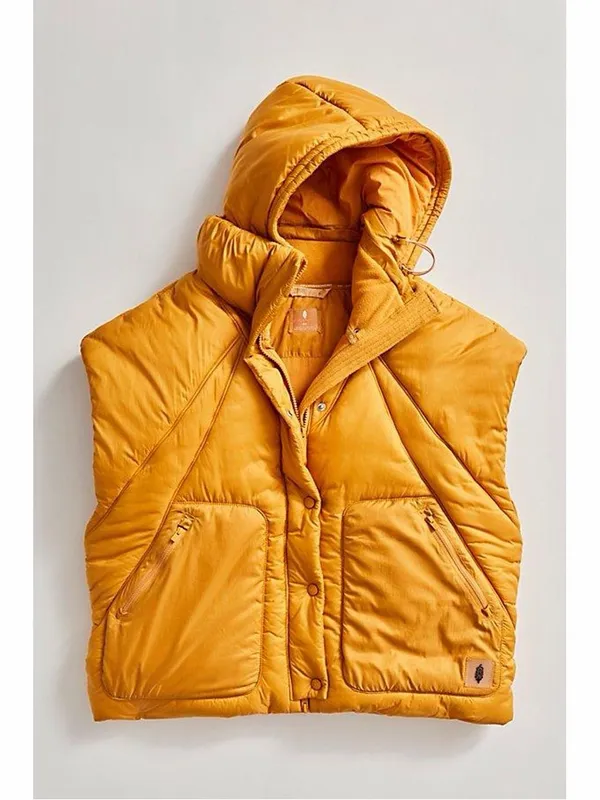 FP Free People Movement Hooded Parker Poncho Primaloft Vest Insulation Mustard - Image 5