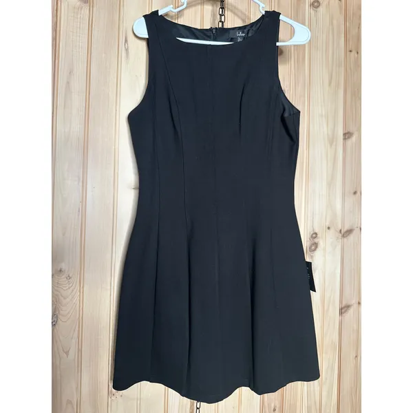 NWT Lulus Lavonne Black Sleeveless Boat Neck Mini Dress LBD Party Night Out Sz L - Image 2