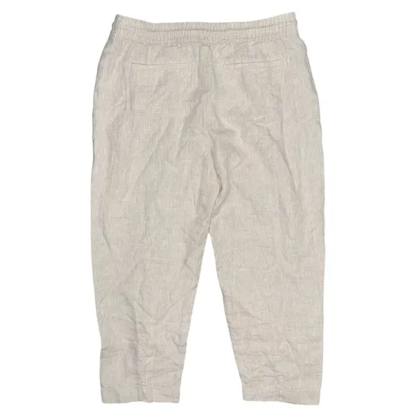 Athleta Retreat High Rise 100% Linen Ankle Pants Undyed Size XL Pull On Neutral - Image 2