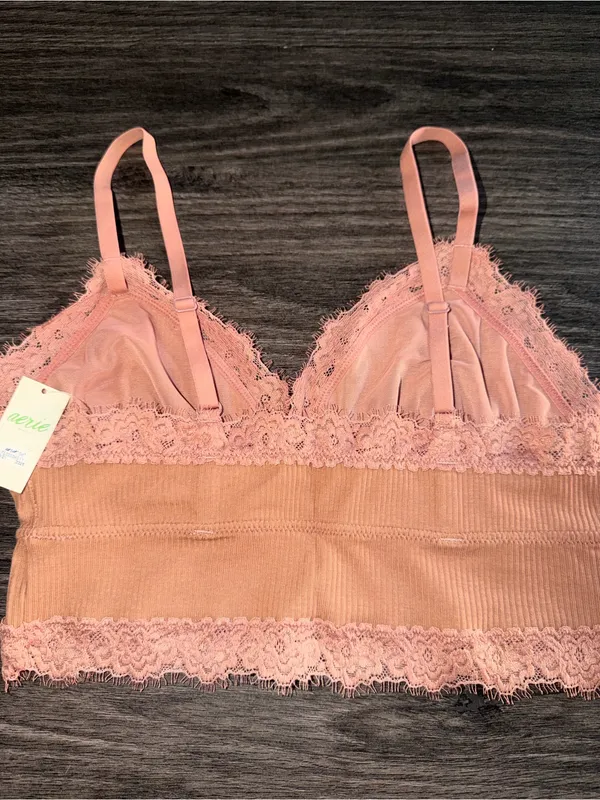Aerie Women’s Lace-Trim Bralette in Blush Pink - Image 2