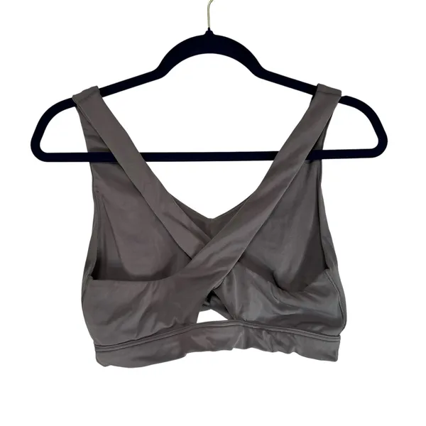 OFFLINE by Aerie Real Me‎ Strappy Ruched Sports Bra Grey XL Medium Support - Image 7