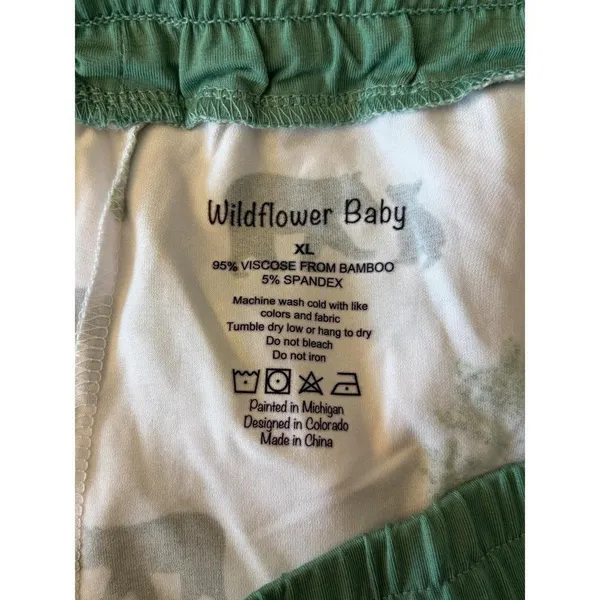 Wildflower Baby Pajama Pants Bamboo Viscose Spandex Bear Tree Print XL - Image 5