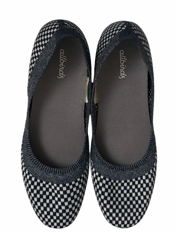 Allbirds Women Tree Breezer Slip On Shoes Navy and White Knit Ballet - Image 3