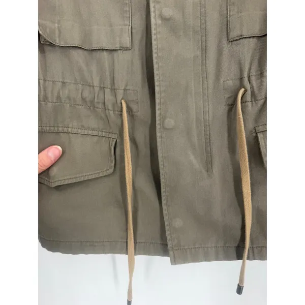 Club Monaco Utility Field Jacket Womens XS Green Tan Contrast Sleeve Gorpcore - Image 9