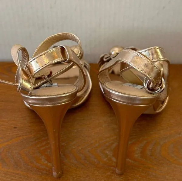 Steve Madden Women's High Heel Ankle Strap Sandal Rose Gold Sze 7 / 38 Sku 2869 - Image 7