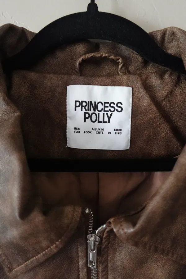 Princess Polly Goldsmith Faux Leather Bomber Jacket - Image 2