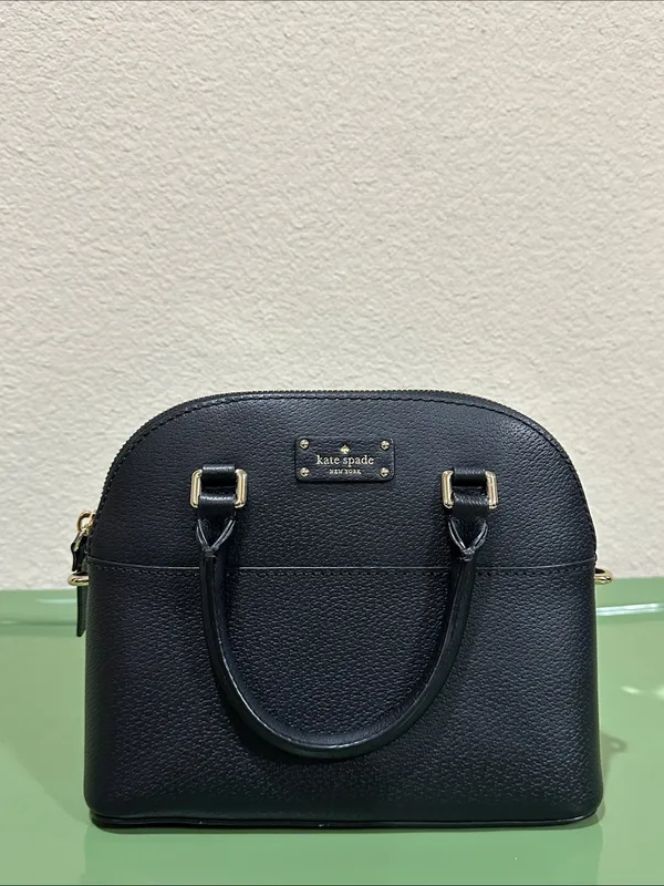 kate spade Black Leather Satchel with Gold Hardware - Image 2