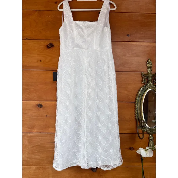 NWT Lulus Kalani White Mesh Textured Midi Dress Engagement Banquet Gala Size XL - Image 7