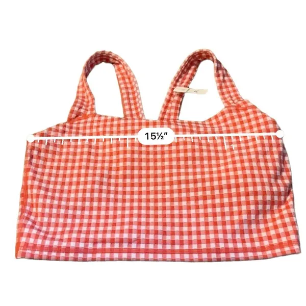 Offline‎ by aerie Red & White Gingham Square Neck Crop Top Shelf Bra Sz XL NEW - Image 7