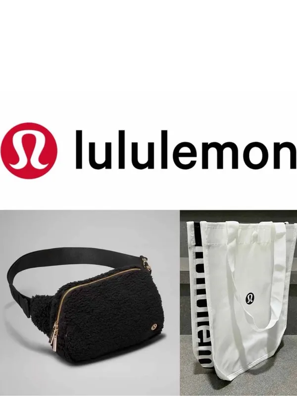 LULULEMON Everywhere Belt Bag Large 2L Fleece,Black/Gold, NWT+FREE shopping Bag - Image 2