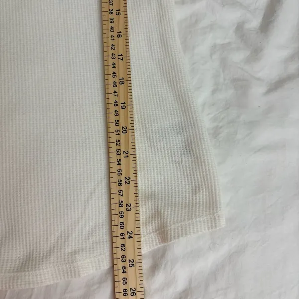 Sonoma White Thermal Waffle Knit Henley Top Long Sleeve Y2K Coquette Womens Size - Image 6