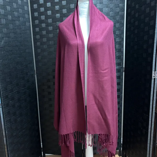 Wine Burgandy Pashmina Shawl Wrap Scarf Wedding Bridesmaid Evening Dress Elegant - Image 2