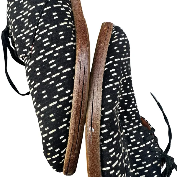 Madewell Size 8 Black Cream Geometric Print Lace-Up Oxford Shoes - Image 7