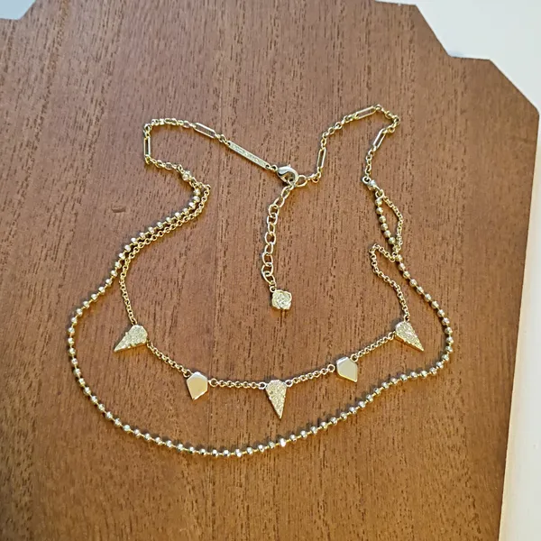 Kendra Scott Gold Layered Necklace with Geometric Charms - Image 4
