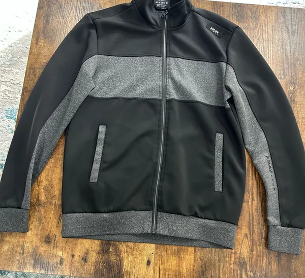 XRAY Sport Men’s Full Zip Performance Jacket Black Gray Colorblock Size Small - Image 2