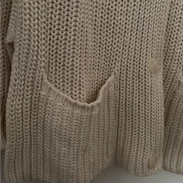 Andrea Jovine Cream Knit Cardigan - Image 3