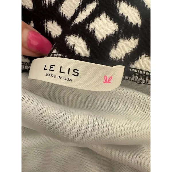 Le Lis Skirt Medium Geometric Career Academia Y2K Preppy Stretch‎ Knit Pull On - Image 7