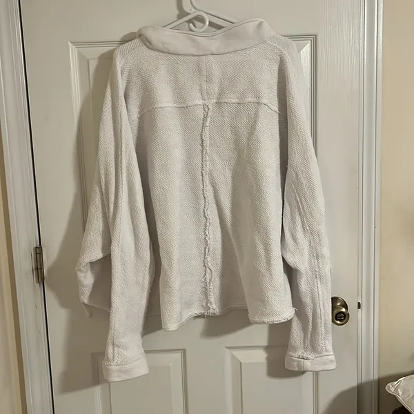 Free People Rowan White Button-Up Pullover - Image 3