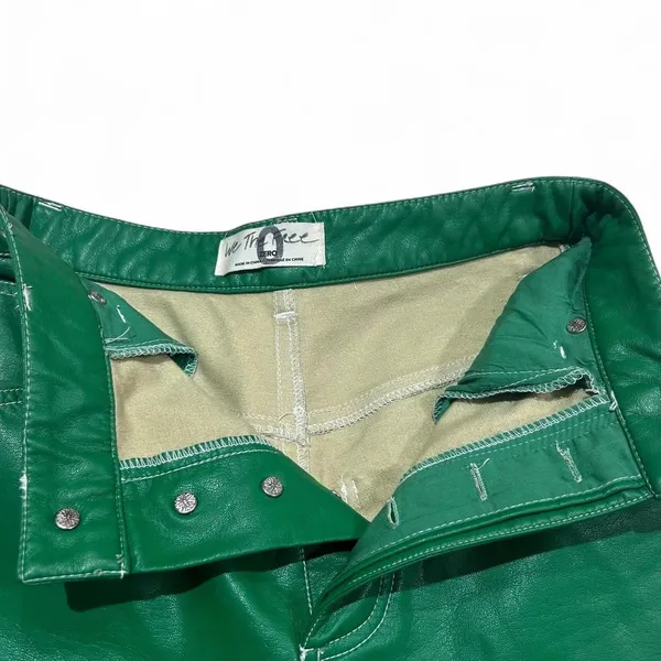 We The Free Green Faux Leather Straight Leg Pants - Image 6