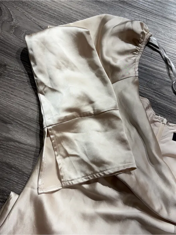 LULUS Satin Cowl Neck Long Sleeve mini dress XL - Image 9