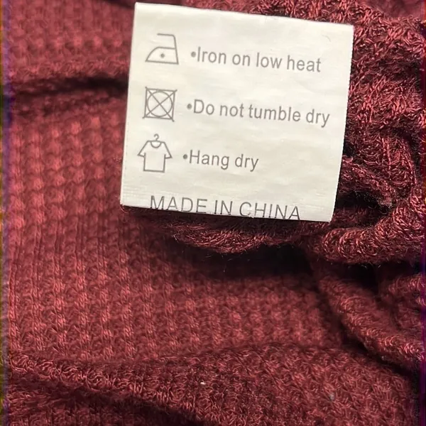 Unbranded Brick Red Pullover Long Sleeve Thermal Crew Neck Shirt- Small - Image 8