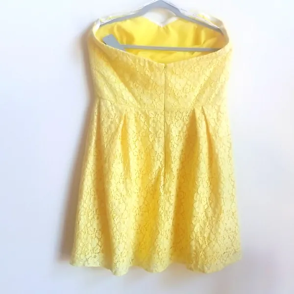 Jasmine strapless dress NWT yellow lace strapless gown - Image 3