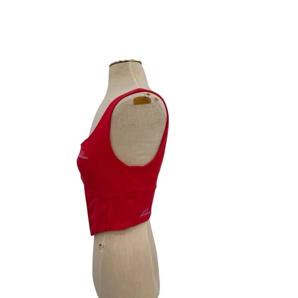 The Mayfair Group‎ Language of the Universe Corset Ember Red Graphic Top S/M - Image 7