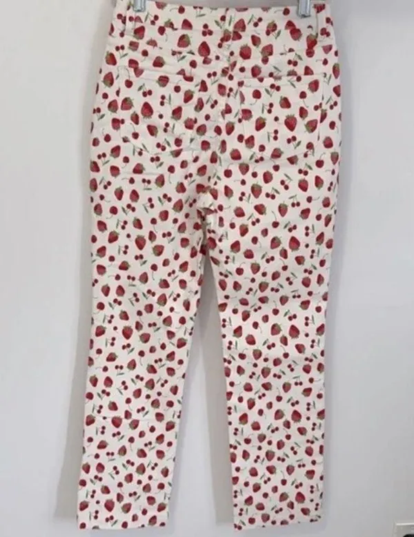 Dolls Kill Sugar Thrillz Farm Stand Strawberry Cherry Print Jeans - Image 2