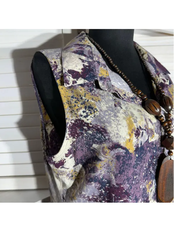 Vintage Y2K dress sleeveless purple camo avant-garde boho fairy whimsigoth sz M - Image 6