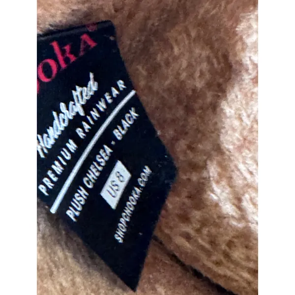 Chooka Plush Chelsea Black Women Size 8 Rain Boots Faux Fur Lined Waterproof - Image 7