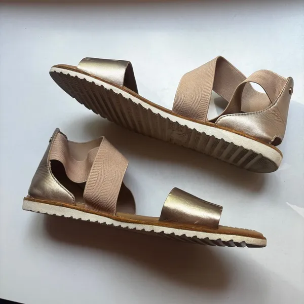 Sorel Ella II Bronze Gold Metallic Ash Slide Sandals Gladiator Size 7.5 Ankle‎ - Image 7