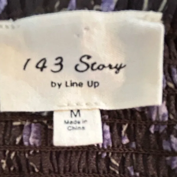 143 Story By Line Up Sz M Floral Maxi Brown Lavendor Front Slit Dress - Image 15