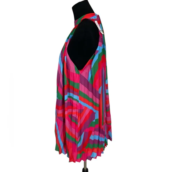 Flying Tomato Halter Neck Pleated Geo Print Mini Dress - Image 3